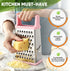 Spring Chef Professional Stainless Steel XL Parmesan Cheese Grater with Handle - 4 Sided Box Grater for Kitchen - Dishwasher Safe Carrot Shredder ...