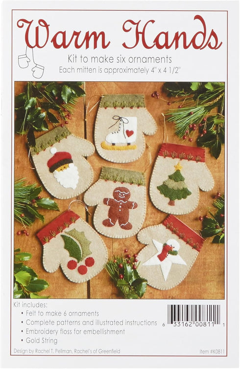 Rachel's Of Greenfield Warm Hands Ornament Kit, Set of 6...