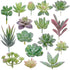 Augshy Artificial Succulents, 16 Pack Fake Succulents Plants Artificial Small Fake Plants Faux Succulents Unpotted for Lotus Landscape Decorative ...