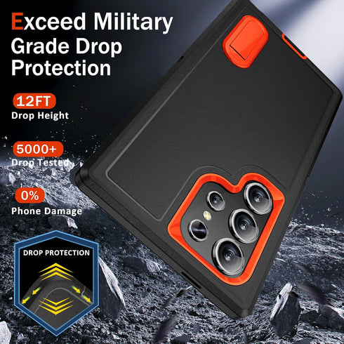 BaHaHoues for Samsung Galaxy S24 Ultra Case, Samsung S24 Ultra Phone Case with Built in Kickstand, Shockproof/DropProof Military Grade Protective ...