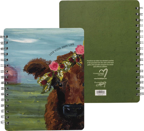 Primitives by Kathy Friendship Heart Gallery Spiral Notebook, 7" x 9", Live Your Best Life...