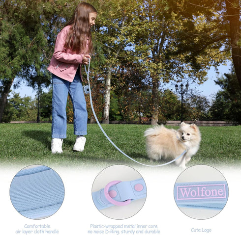 Waterproof Dog Leash Carabiner Leash for Dogs Soft Handle Easy Care 5ft*20mm*2.5mm Light Blue...