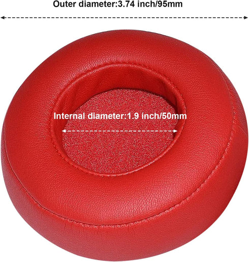 Replacement Earpads Memoery Foam Ear Cushion Covers Compatible with Monster Beats by Dr.Dre PRO/Detox Headphones (Red)...