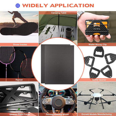 ARRIS 240 x 240 x 0.5mm Carbon Fiber Sheet, Available in 1MM 1.5MM 2MM 2.5MM 3MM 3.5MM 4MM 4.5MM 5MM 6.0MM 100% 3K Carbon Plate Pannel Sheet Twill...