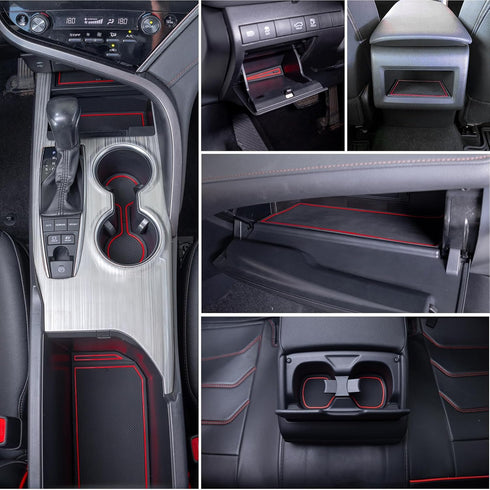 TOPINSTALL Accessorize Interior Mats Compatible with 2018-2024 Toyota Camry Accessories, Non-Slip Cup Holder Mats Door Pocket Pads Center Console ...