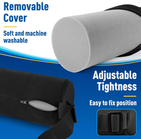 Lumbar Roll Support Pillow for Office Chair, Car, Gaming Chair, Memory Foam Back Cushion with Washable Cover for Relieving Back Pain & Improving P...