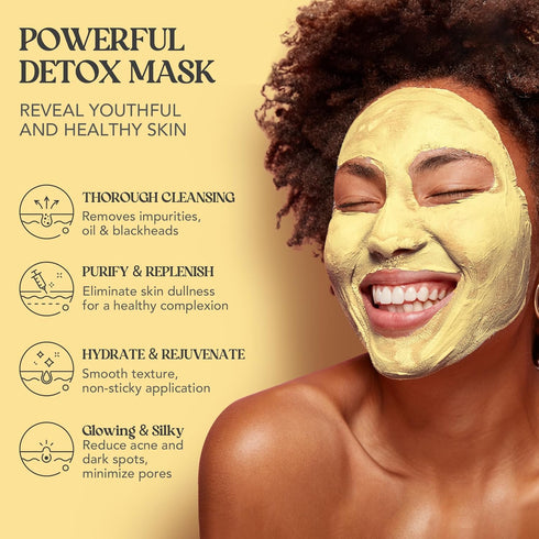 Neatique Vitamin C Clay Mask - 7.05 Oz Turmeric Face Masks Skincare, Deep Cleaning and Detox for Facial Mask- Repairing Uneven Skin Tone, Enhances...