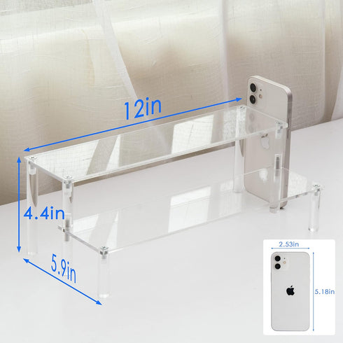 ihomecooker Clear Acrylic Display Riser 2 Tier Cupcake Stand Shelf for Decoration and Organizer...