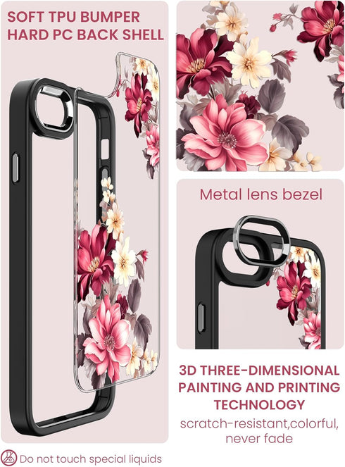 Dretal for IPhone SE 2022/2020 Case,IPhone 8/7 Case,with Tempered Glass Screen Protector,Military Grade Drop Tested Hard Back & Soft Edge Slim Flo...