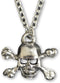 Gothic Skull and Crossbones Silver Finish Pewter Pendant Necklace...