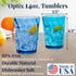 US Acrylic Optix Plastic Reusable Drinking Glasses (Set of 8) 14oz Rocks Cups in Coastal Colors | BPA-Free Tumblers, Made in USA | Top-Rack Dishwa...