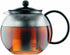 Bodum 34oz Assam Glass Tea Press with Stainless Steel Filter, Black Plastic Lid...