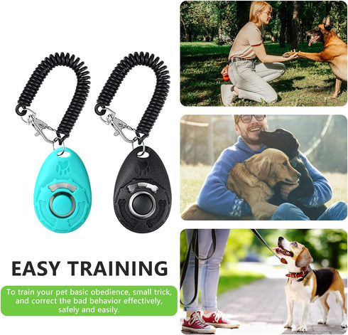 Dog Treat Pouch - 3 Ways to Wear Treat Pouches for Pet Training and 2 Pieces Clicker Taining for Dogs, Dog Training Treat Pouch Bag and Dog Clicke...