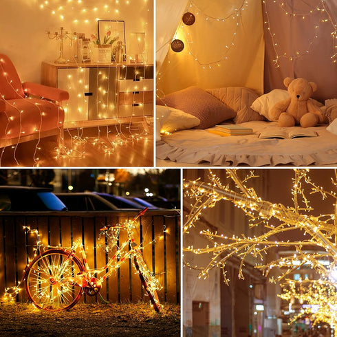 4 Pack LED String Lights Battery Operated, 13.2Ft 40 LED Clear Wire Fairy String Lights, Twinkle Lights Outdoor for Garden Wedding Party Anniversa...