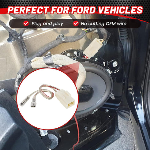 RED WOLF Door Speaker Wiring Harness Adapter 2 PCS Replacement for 2002-2019 Jeep Wrangler JK, Chrysler, Dodge Vehicles Install Aftermarket Front ...
