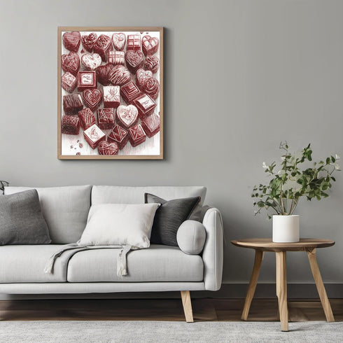 Posterizer 1 pcs-cute heart-Valentine's themed chocolate poster-Romantic Art-Holiday Poster Collection-Gift for Couples boyfriend girlfriend Husba...