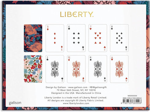 Galison Liberty Floral Playing Card Set from 2 Standard Size Playing Card Decks with Unique Floral Artwork, Sturdy Exterior Drawer Box with Foil-S...