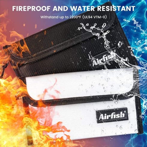 Fireproof Money Bag, 5 x 8 inches Fireproof Wallet, Waterproof Cash Bag with Zipper, Small Fireproof Cash Bag for Valuables...