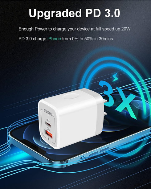 New iPhone Charger Block, USB C Wall Charger, 20W PD Type C Brick Fast Charge for iPhone 11 12 13 14 Pro Max SE 10 X XS 8 Plus, Plug USB Power Sup...