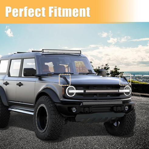 X AUTOHAUX 1 Pair Car Trail Sight Cover Decoration Trim Cover Exterior Accessories for Ford Bronco 2021 2022...