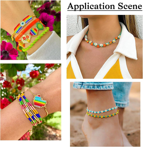 Craftdady 3300Pcs Green Glass Bugle Seed Beads Small Crystal Round Pony Beads Column Tube Waist Bead Kits Embroidery Beads for Summer Crafts DIY B...