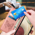 for Galaxy A12 Flip Cover Phone Case Rose Gold | Wallet, Butterfly Floral Embossed, Wrist Strap, Card Holder Slots, Stand, Leather, Protective...