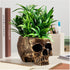 Skull Planters for Indoor Plants, 7 Inch Large Halloween Skull Candy Bowl, Bronze Resin Gothic Skull Planter Pot Vase for Home Office Desk Decorat...