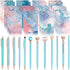 24 Pcs Marble Mini Notebooks with Ballpoint Pens Set Metal Crystal Diamond Pens Pretty Fancy Pens Gifts Marble Pocket Notepads Mini Journals Noteb...