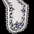 Embroidered Delft Blue Onion Flower Table Runner, Dresser Scarf, Doily (15Wx34L)...