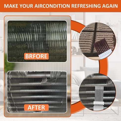 Cenipar 2PCS Air Conditioner Condenser Fin Comb Set Include Metal Radiator Fin Comb Compatible and Condenser Fin Comb Brush with Air Conditioner H...