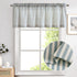 Vangao Kitchen Valance Linen Stripe Short Curtain Farmhouse Country Rustic Pinstripe Tickingstripe Light Filtering Rod Pocket Window Topper Treatm...