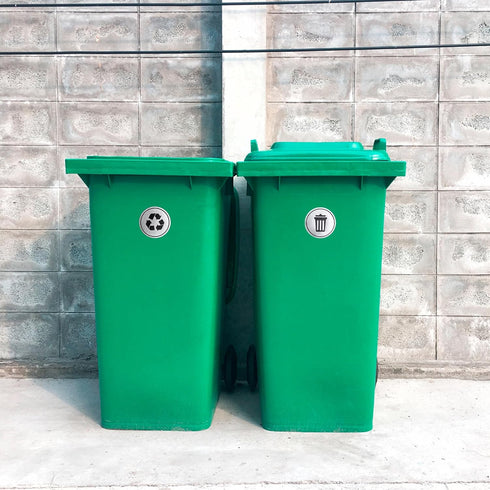Trash and Recycle Stickers Set of 2 | Indoor Outdoor UV Stable & Weatherproof | Kitchen Pantry Office Organization | Garbage Bin and Waste Basket ...