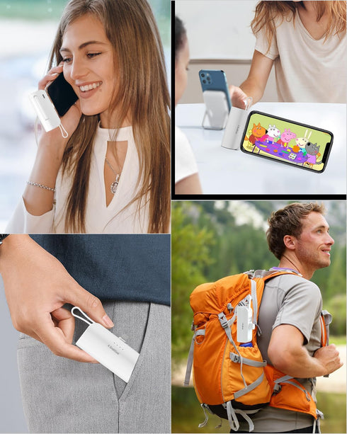 Portable Charger Small Power Bank?5000mAh Mini Compact Portable Phone Charger for Travel - Compatible with iPhone 14 13 Samsung (White)......