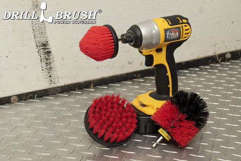 Drill Brush Power Scrubber by Useful Products - Wood Cleaner - Concrete Cleaner - Deck Brush - Rust Stain Remover - Brick Cleaner - Floor Scrub Br...