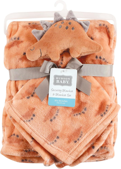 Hudson Baby Unisex Baby Plush Blanket with Security Blanket, Stegosaurus, One Size...