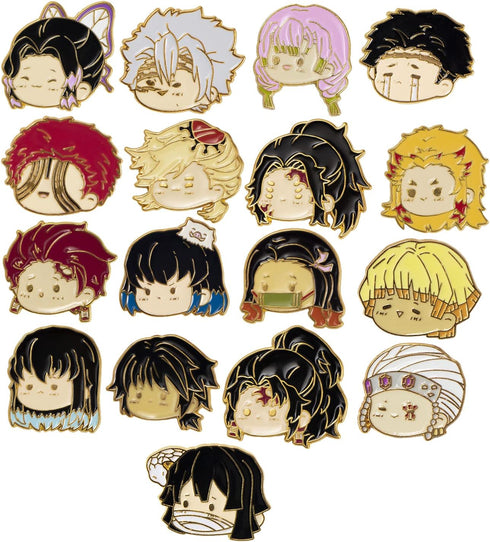 Demon Brooch Anime Cosplay Pins Slayer Mental Cute Kamado Nezuko Accessories 17pcs...