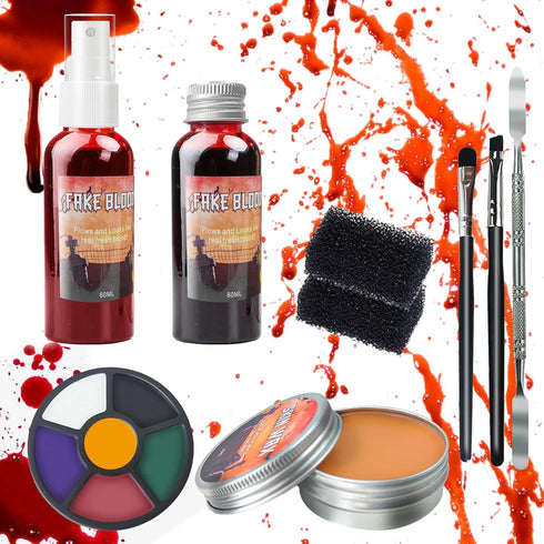 Scar Wax SFX Makeup, Halloween Makeup Kit, Special Effects Makeup kit-6 Color Bruise Wheel for Special Effects/Scar Wax with Spatula Tool/Fake Blo...