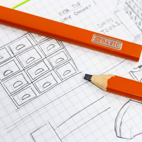 BAZIC Carpenter's Pencil, 5-Count...