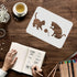 FINGERINSPIRE 4 Pcs Cat Butterfly Stencil 11.7x8.3 inch A4 Size Cat Playing Ball of Yarn Stencil Reusable Large Vinyl Template for Painting on Woo...