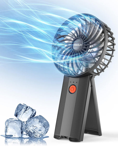 Mini Handheld Portable Foldable Small Fan USB Rechargeable Personal Fan Neckable Desktop 4-speed 3-in-1 Mute Handheld Small Fan 6-15 Hours Continu...