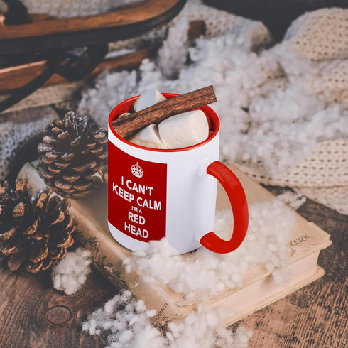 3dRose "I Cant Keep Calm I'M A Red Head Red" Two Tone Red Mug, 11 oz, Red...