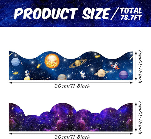 Galaxy Scalloped Borders Outer Space Straight Borders Trim Night Sky Bulletin Board Classroom Bulletin Board Wall Decor Back to School Bulletin Tr...