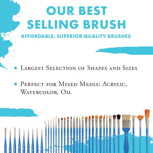 Princeton Select Artiste, Series 3750, Paint Brush for Acrylic, Watercolor and Oil, Filbert Grainer, 1/2 Inch...