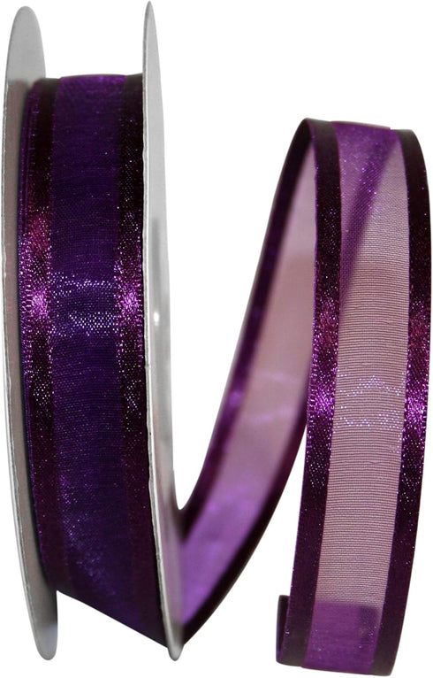 Reliant Ribbon 2558-910-03J Sheer Satin Edge Ribbon, 5/8 Inch X 25 Yards, Plum...