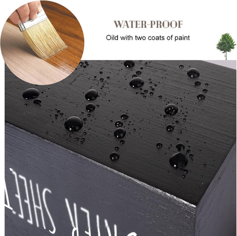 zoocatia Laundry Room Decor Dryer Sheet Container Wood Detergent Dispenser Organization and Storage Box Holder for Laundry Pods, Dryer Balls, Blac...