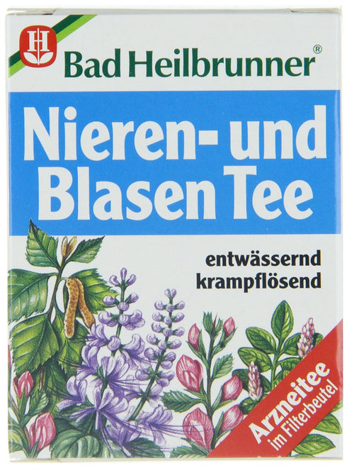 Bad Heilbrunner Nieren und Blasen Tea / kidney and bladder tea(4 Packs each 8 Teabags) - fresh from Germany...
