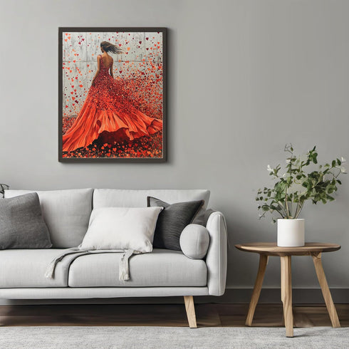 Posterizer 1 pcs-woman and cute colorful hearts-Valentine's day art -2-Romantic Art-Holiday Poster Collection-Gift for Couples boyfriend girlfrien...