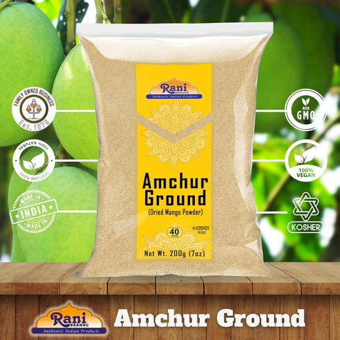 Rani Amchur (Mango) Ground Powder Spice 7oz (200g) ~ All Natural, Indian Origin | No Color | Gluten Friendly | Vegan | NON-GMO | No Salt or filler...