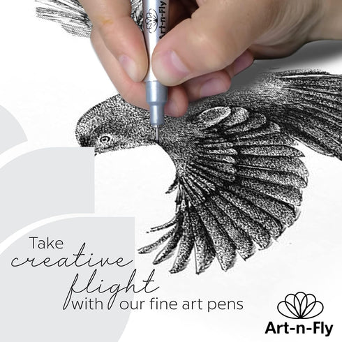 Art-n-Fly Ultra Fine Tip Micro Pen 003 - Black Ink Fineliner Pens | Waterproof, No Bleed & Quick-Dry Fine Point Pens with Japanese Archival Pigmen...