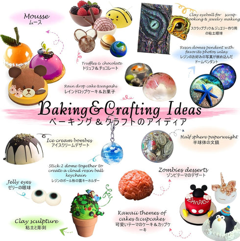 FUNSHOWCASE Small 15 Cavity Semi Sphere Half Round Dome Silicone Mold Chocolate Teacake Baking Tray...